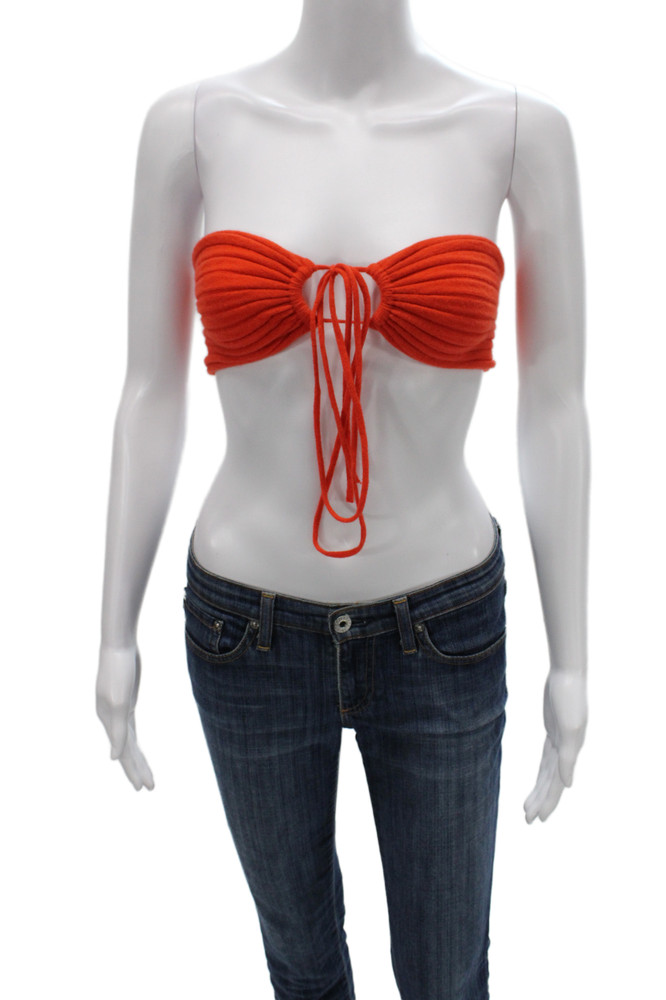 Reformation Women Cropped Sleeveless Cashmere Blend Orange Top Size XSFree Shipping in US $100+ Orders | $6.95 Orders Below