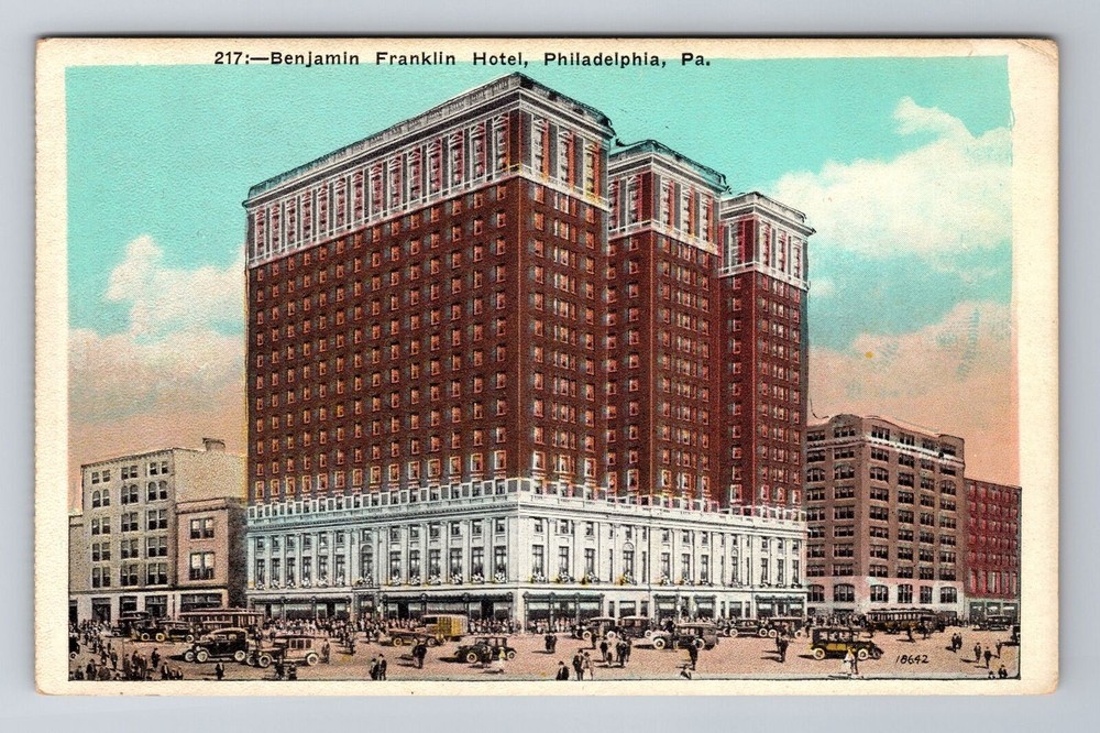Philadelphia PA-Pennsylvania, Ben Franklin Hotel, Advertising, Vintage Postcard