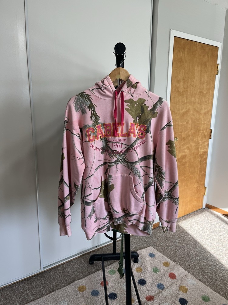 Cabela’s Realtree Pink Camp Hooded Sweatshirt Size Large