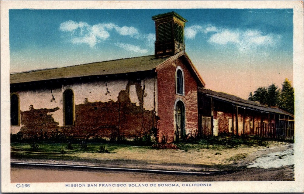 Vintage Mission San Francisco Solano Sonoma California Postcard C-166