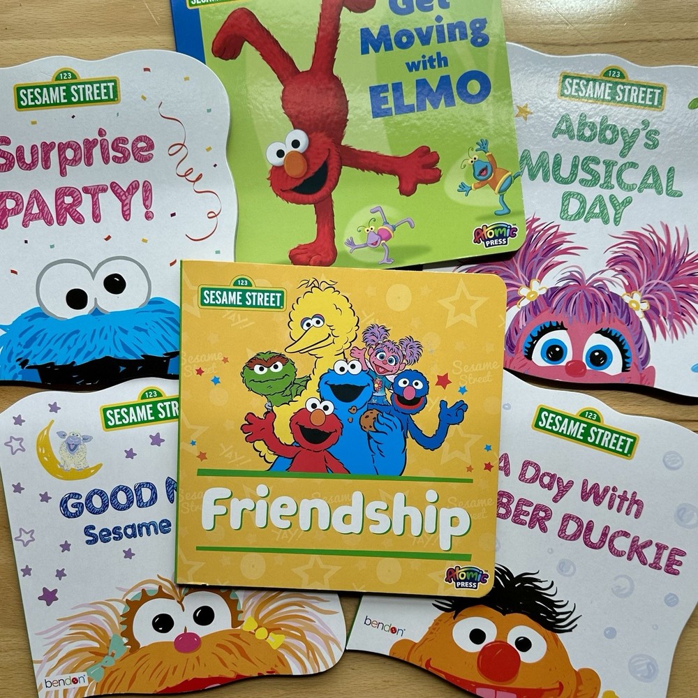 Sesame Street Friends Board Book Set Elmo Abby Cookie Monster 5pc