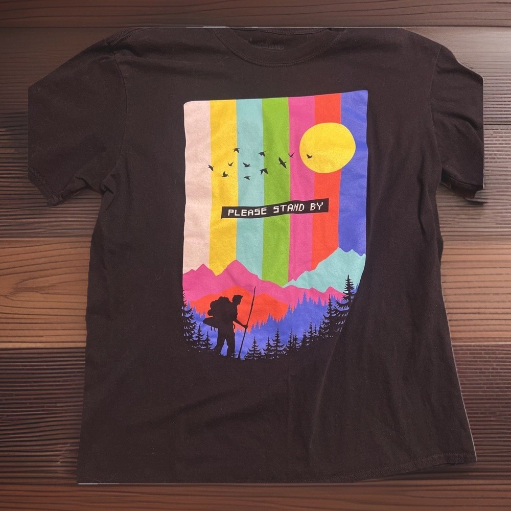 Threadless Graphic T Shirt Men’s L Colorful Retro Art Print Rainbow Streetwear