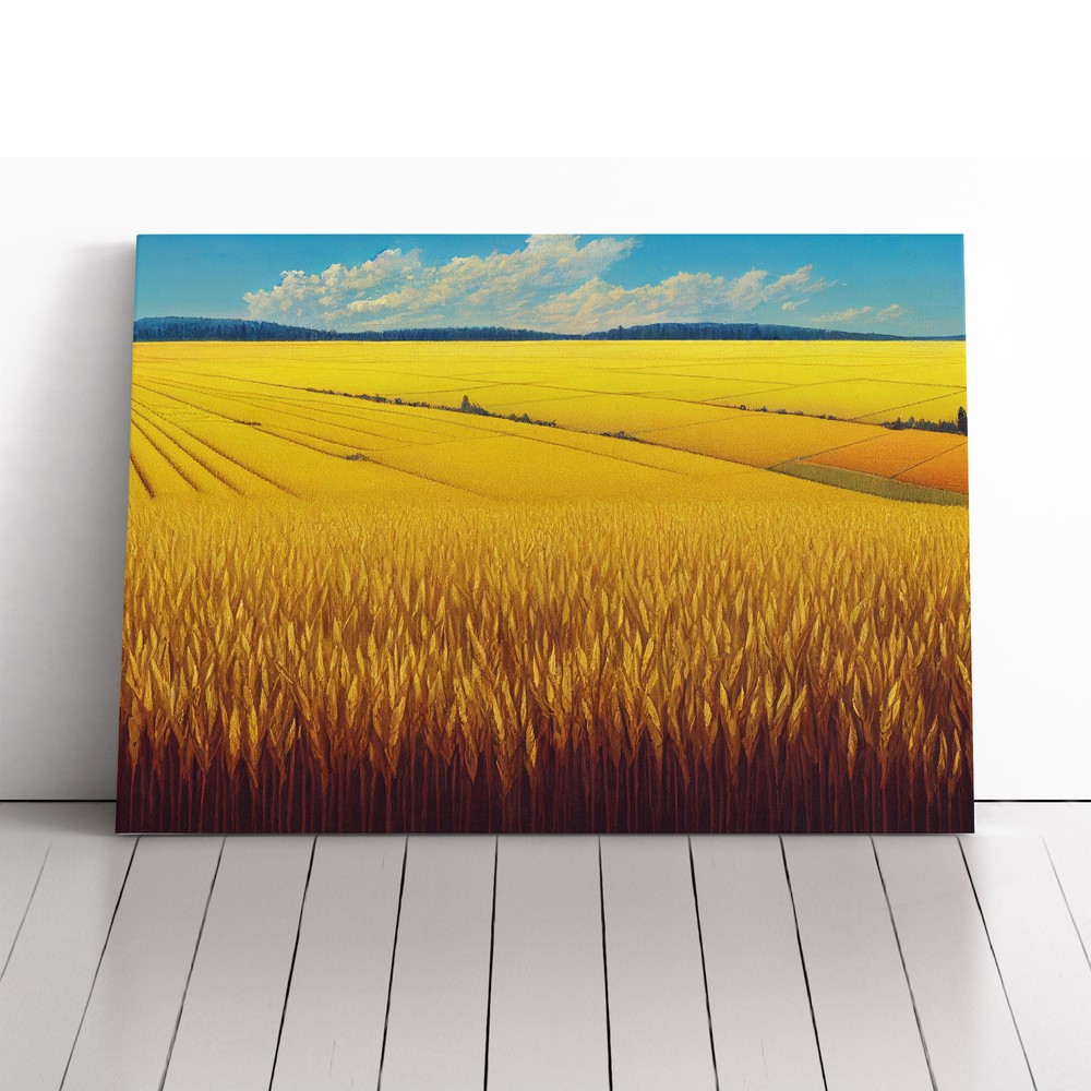 Beautiful Wheat Field Canvas Wall Art Print Framed Picture Decor Living Room