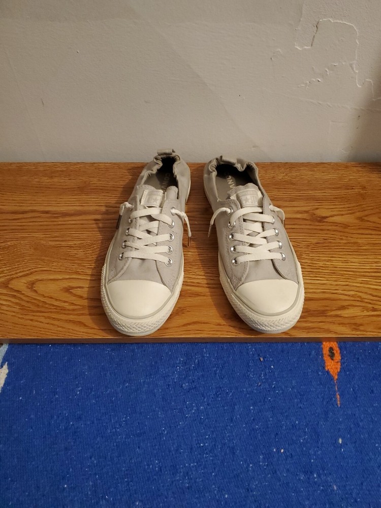 Converse Chuck Taylor Gray Elastic Back Low Top Shoes Size 11
