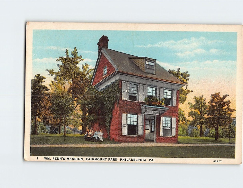 Postcard William Penn's Mansion Fairmount Park Philadelphia Pennsylvania USA