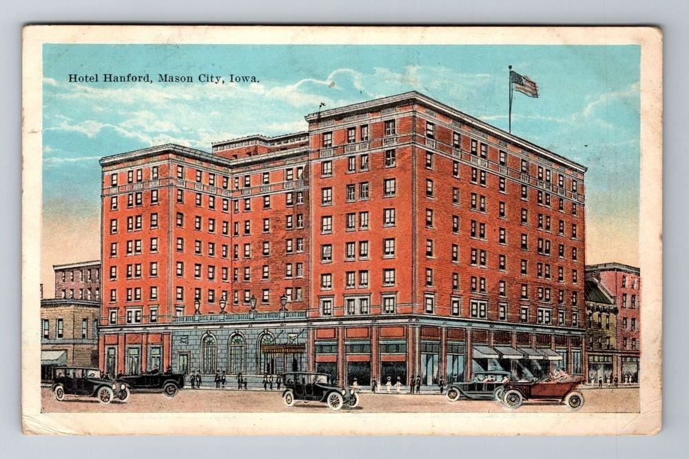Mason City IA-Iowa, Hotel Hanford, Advertising, Antique, Vintage Postcard