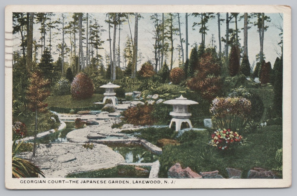State View~Georgian Court Japanese Garden Lakewood New Jersey~Vintage Postcard