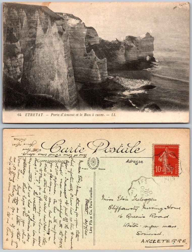 Etretat Porte Damont Et Le Bas Coeur Coastline Postcard