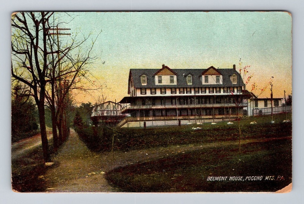 Pocono Mts PA-Pennsylvania, Belmont House, Vintage Postcard