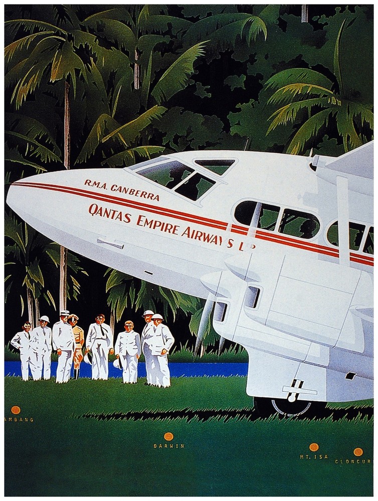 9790.Qantas empire airways.crew waiting to board.POSTER.decor Home Office art