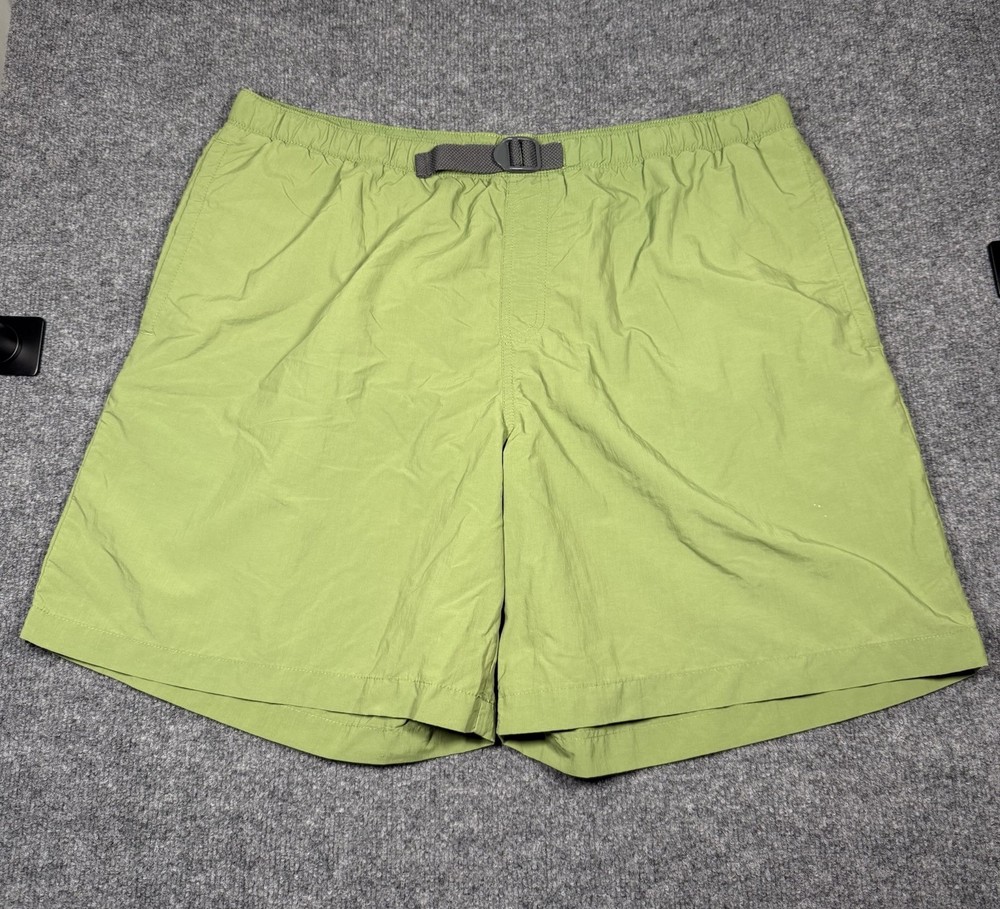 Columbia Shorts Mens XL Bright Green Omni-Shade Mesh Lined Belted Hiking Fishing