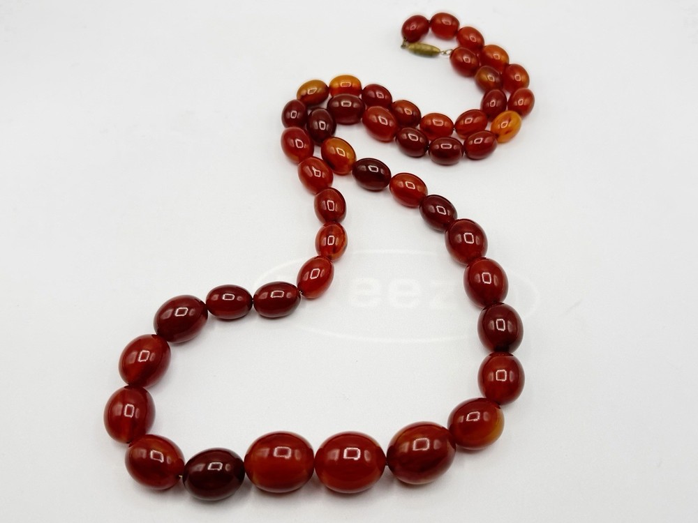 Antique Cherry Amber Bakelite bead  Necklace 87 grams Tested