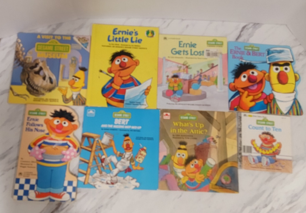 Sesame Street Bert & Ernie 8 Book Lot: Ernie's Little Lie - Ernie & Bert Book...
