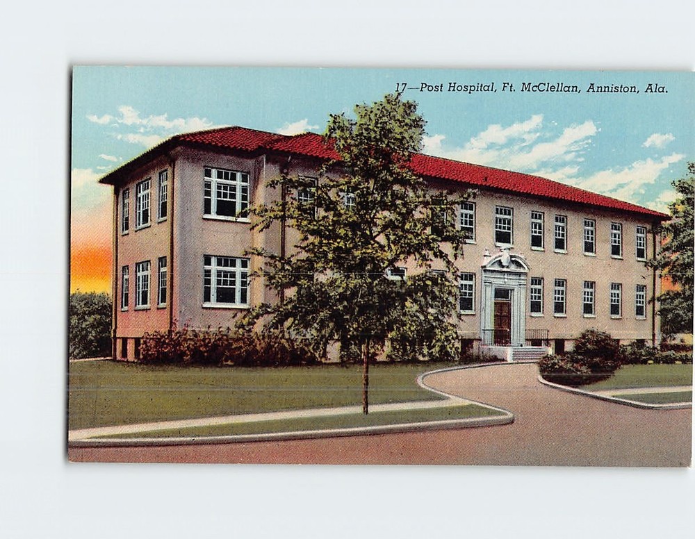Postcard Post Hospital Fort McClellan Anniston Alabama USA