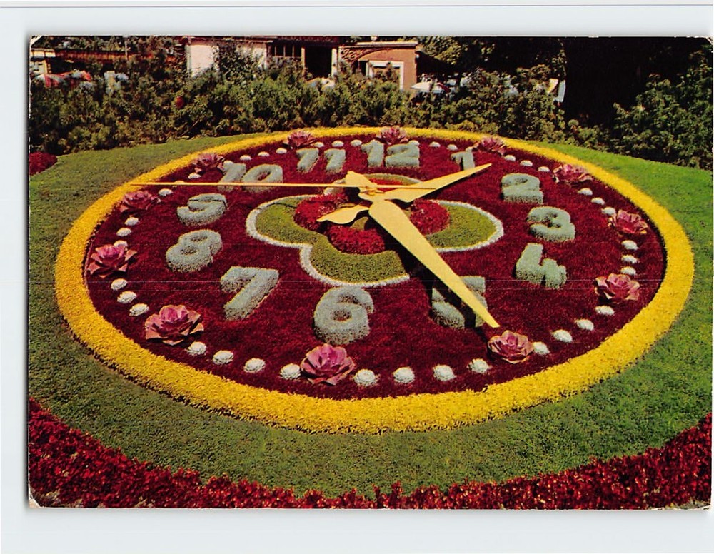 Postcard Flower Clock Geneva Switzerland