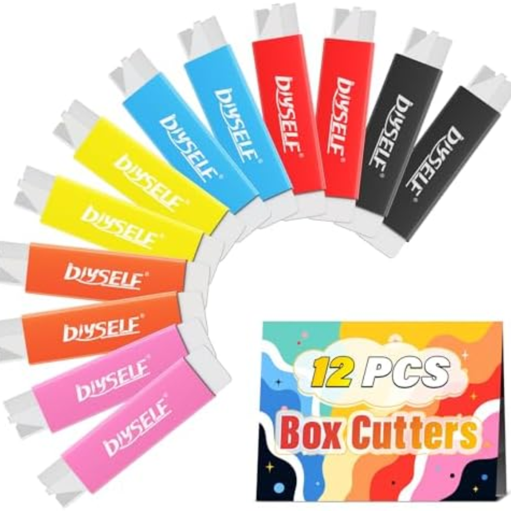 Box Cutters 12 Pack, Utility Knife, Box Cutter Retractable with Razor Blade, Box