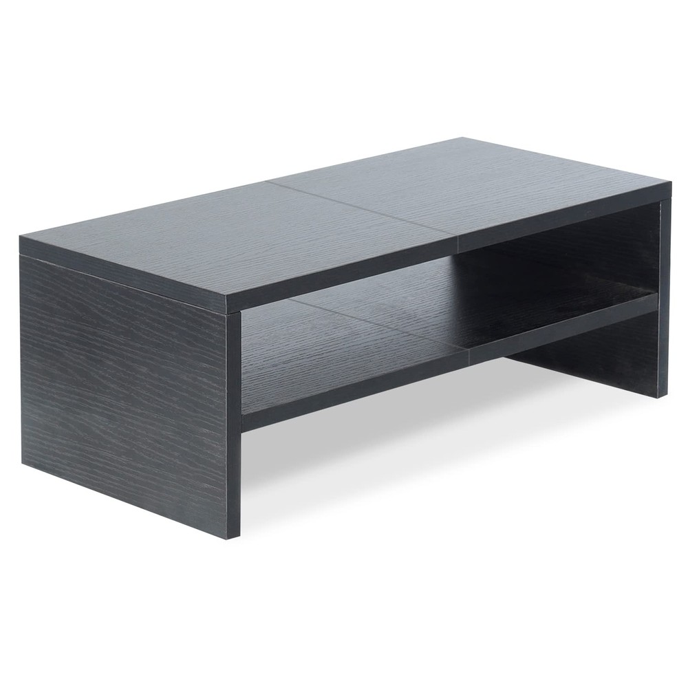 2 Tiers Wooden Desktop Monitor Stand Riser 20 Inch Printer Stand with Double ...