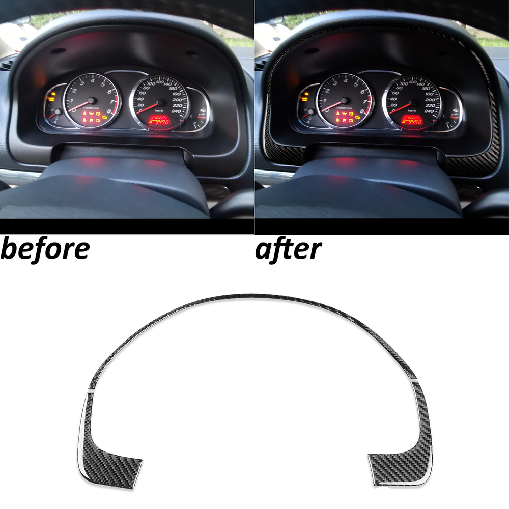 3Pcs Real Carbon Fiber Dashboard Speedometer Panel Frame Trim For Mazda 6 03-08