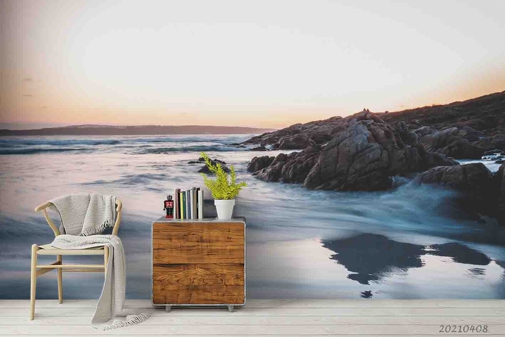 3D Sky Sea Rocks Landscape Wall Murals Wallpaper Murals Wall Sticker