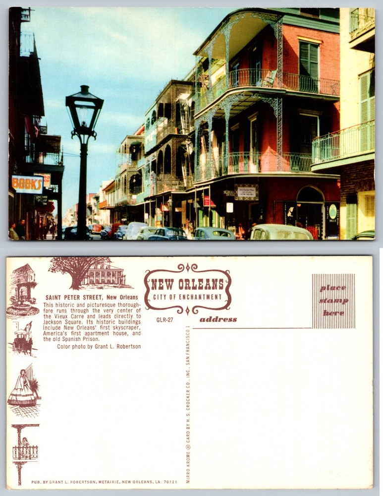 Saint Peter Street New Orleans LA Architecture Postcard