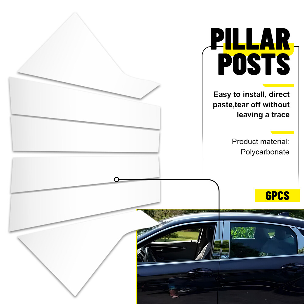 Chrome Pillar Posts Kit for Chevy Impala 2014-20 6pc Set Door Trim Piano Cover I