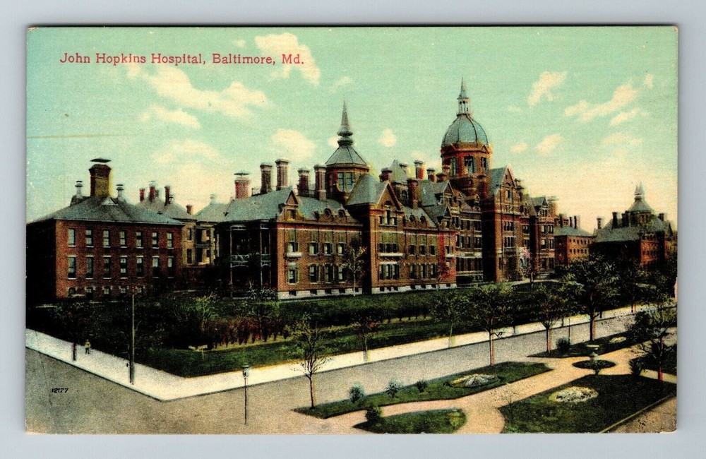 Baltimore MD-Maryland, John Hopkins Hospital, Exterior, Vintage Postcard