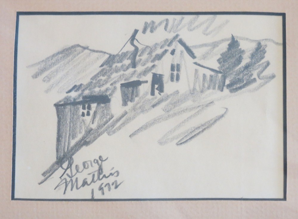George Mathis Original Pencil Sketch Signed 1972 Matted 8x10 Ready to Frame
