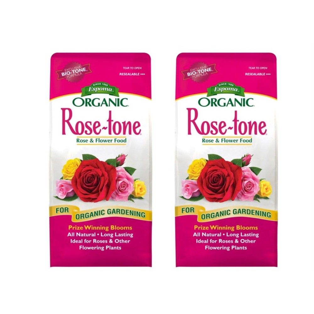 Espoma Organic Rose-tone Rose & Flower Food, 4 lbs Bags, 2 pack