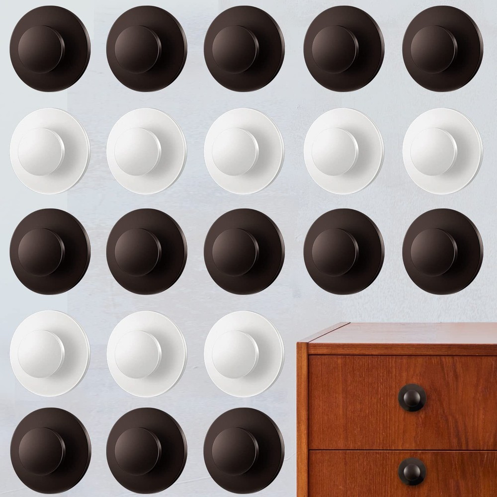 24 Pieces Adhesive Knobs Stick Cabinet Handles Instant Adhesive Cabinet Knob ...