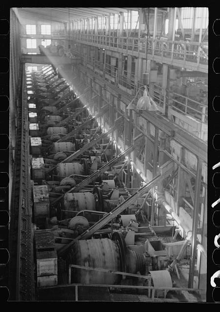 Photo:1930s Industrial Factory Interior Machinery Production Line
