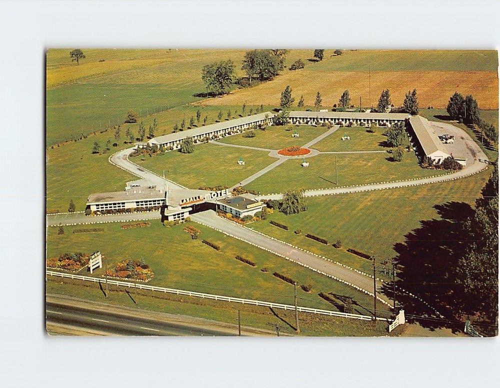 Postcard Aerial View of La Salle Motel Cataraqui Ontario Canada