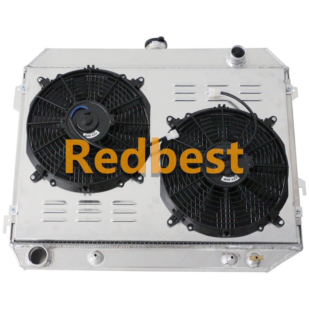 For 1968-74 Dodge Mopar Plymouth Charger Big Block 3 Row Alu Radiator Shroud Fan