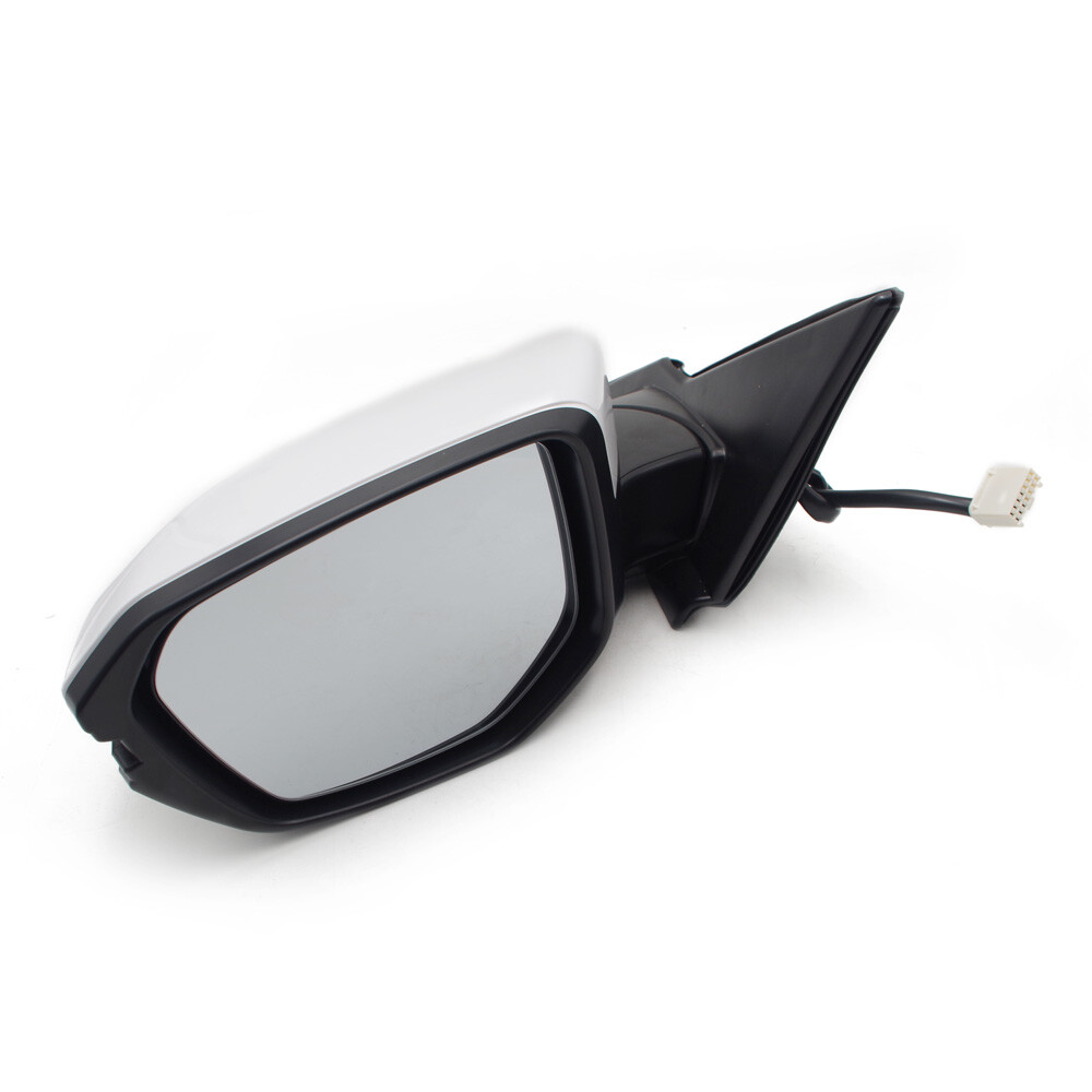 For Honda Civic 16-20 Left Side White Power Mirror W/ Heated &Signal Lamp 7 Wire