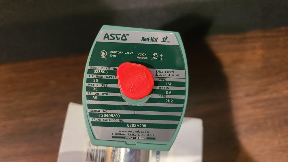 Asco 8262H208 Red-hat Ii Solenoid Valve 1/4in Npt 240v-ac