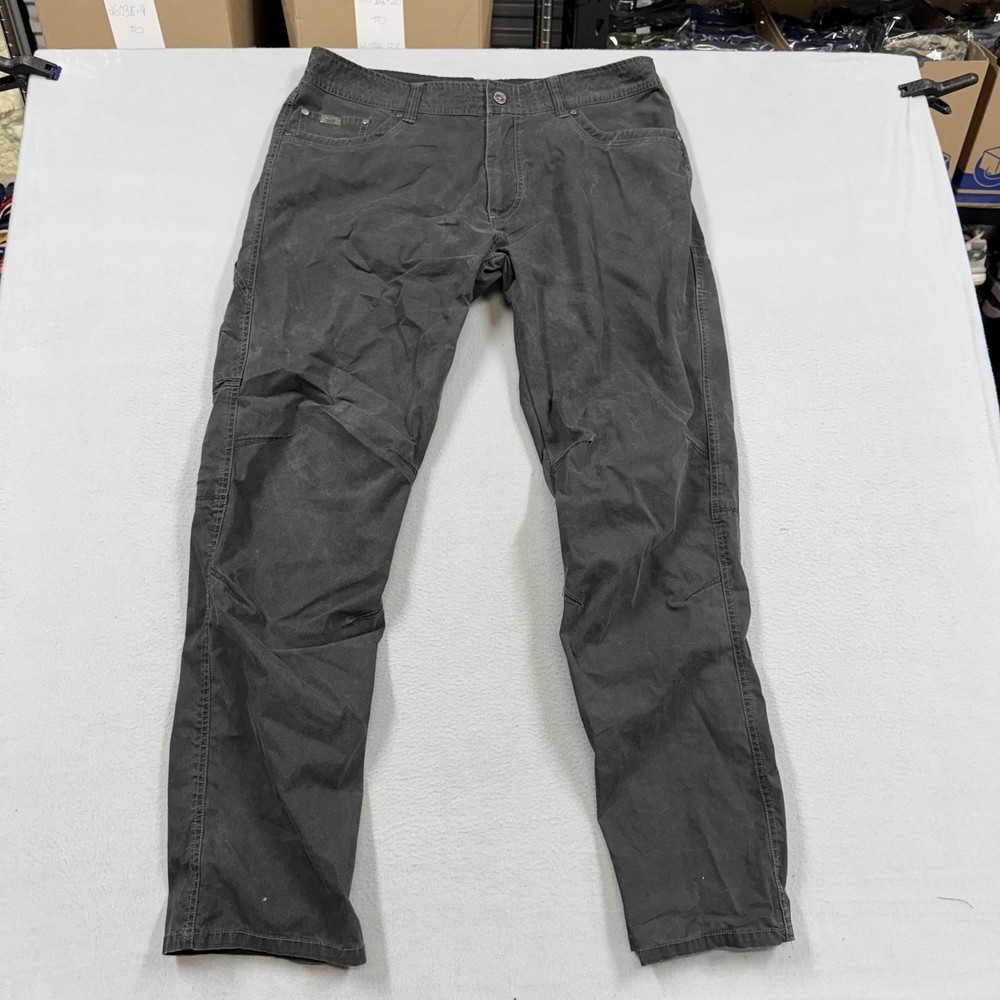 Kuhl Revolvr Pants Mens 38x34 Gray Canvas Cargo Hiking Travel Outdoor Workwear