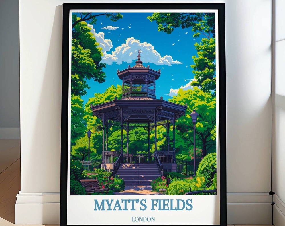 The Bandstand At Myatts Fields Park Myatts Fields Park Poster The Bandstand