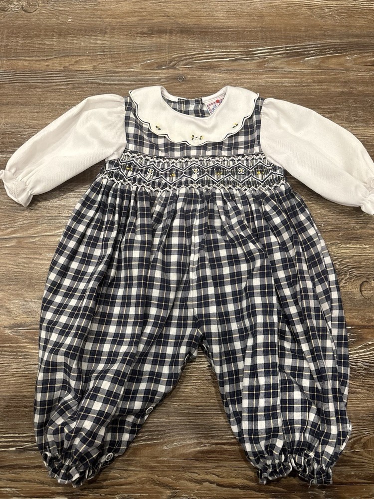 Veg Petit Ami 3 Months Smocked Plaid