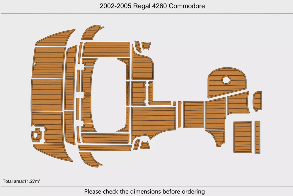 2002 Regal 4260 Commodore Swim Platform Cockpit  EVA Pad Foam Teak Deck Flooring