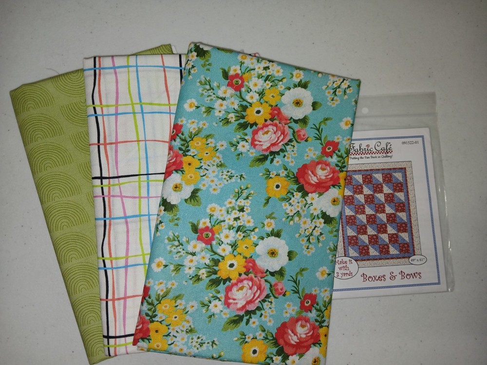 Lot 3 yd quilt kit w/pattern Fabric Cafe focus light dark QSQ free ship HTF