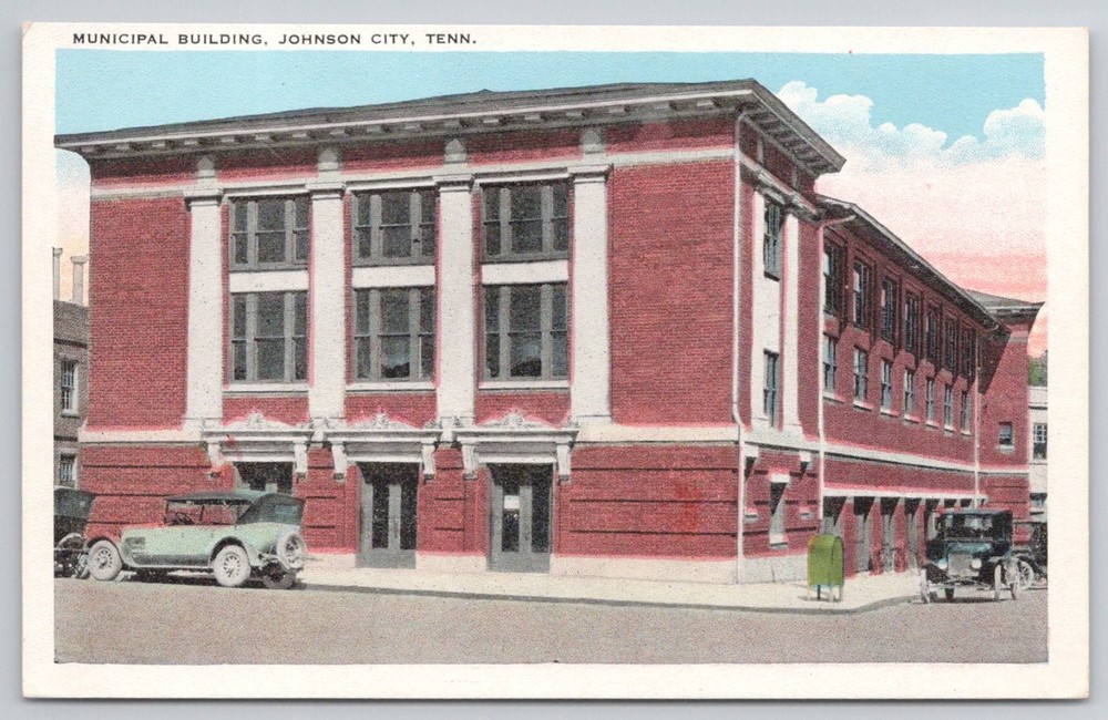 Municipal Building Johnson City TN Postcard Tichnor Quality Views 1920s