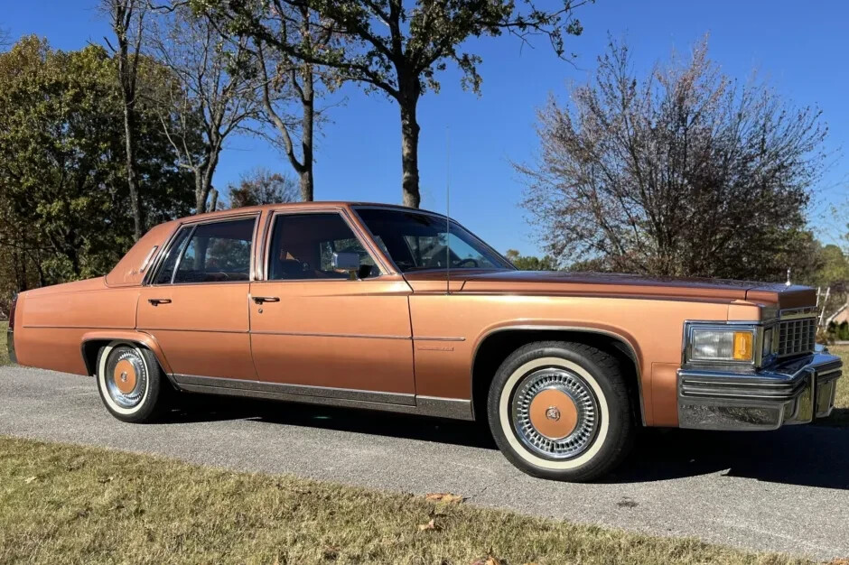1977 Cadillac Fleetwood Brougham Bronze Luxury Car Poster 24x36 Inches