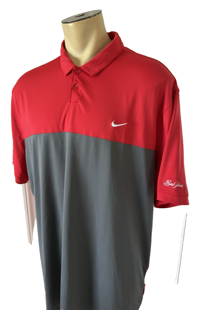 Nike Golf Dri Fit Men's Polo Shirt SEA ISLAND Logo Standard Fit Size 2X