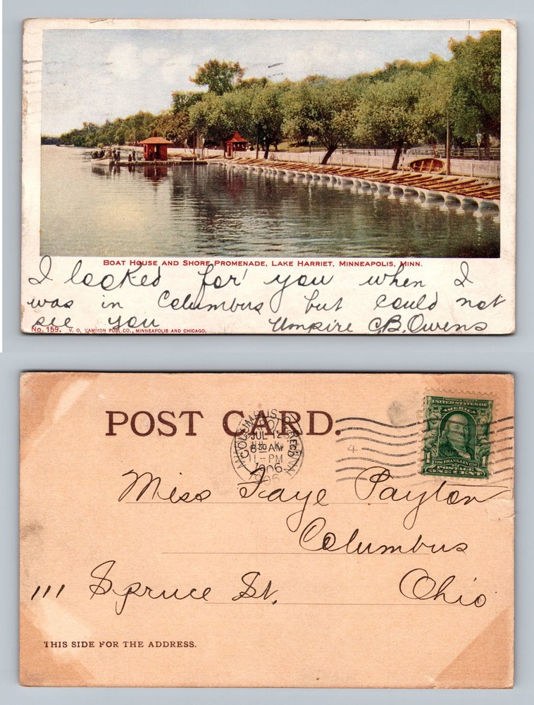 Minneapolis, MN-Minnesota, Lake Harriet Promenade Shore Old Vintage Postcard