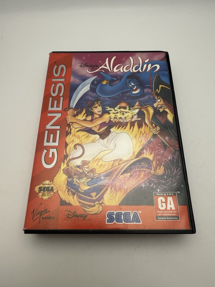 Disney's Aladdin (Sega Genesis, 1993) Great Condition! Tested Working!