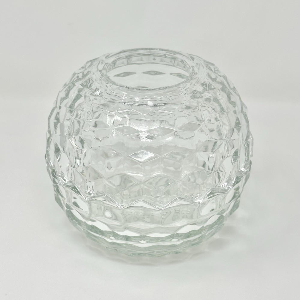 Vintage Fostoria for HOMCO Cubist Glass Fairy Lamp Candle Holder