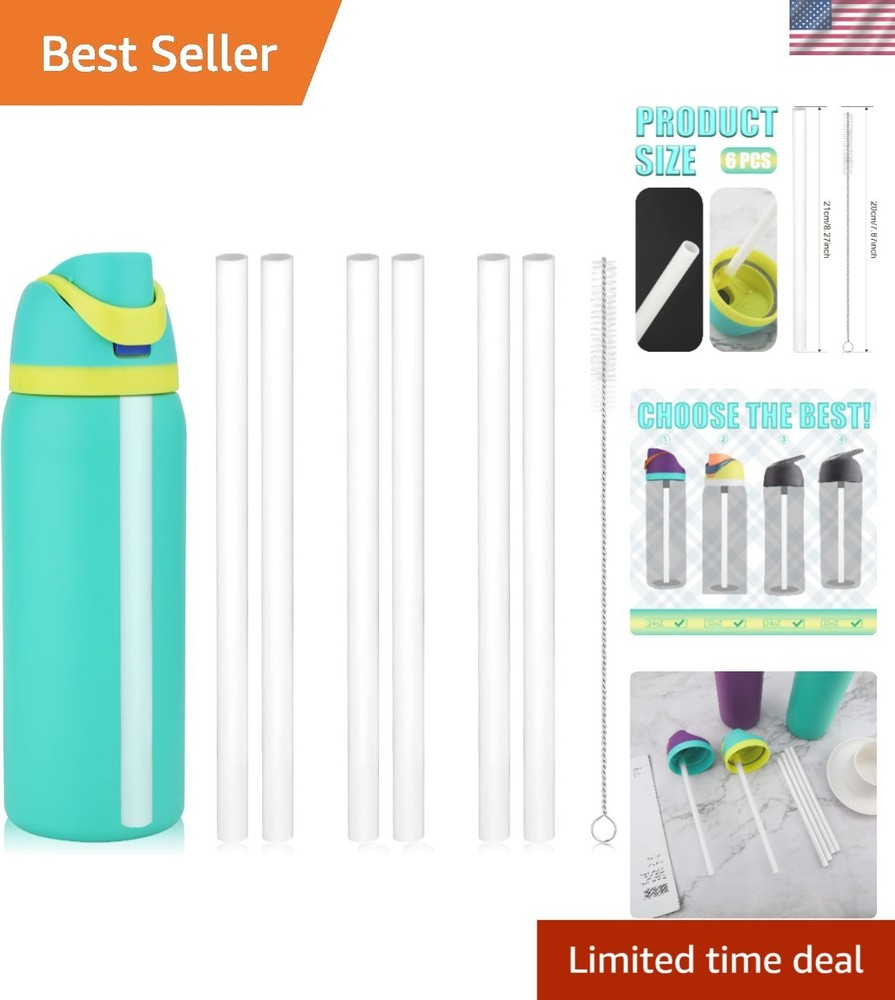 Eco-Friendly 6 Pack Owala Straw Set with Cleaning Brush - For 24oz/32oz Bottles