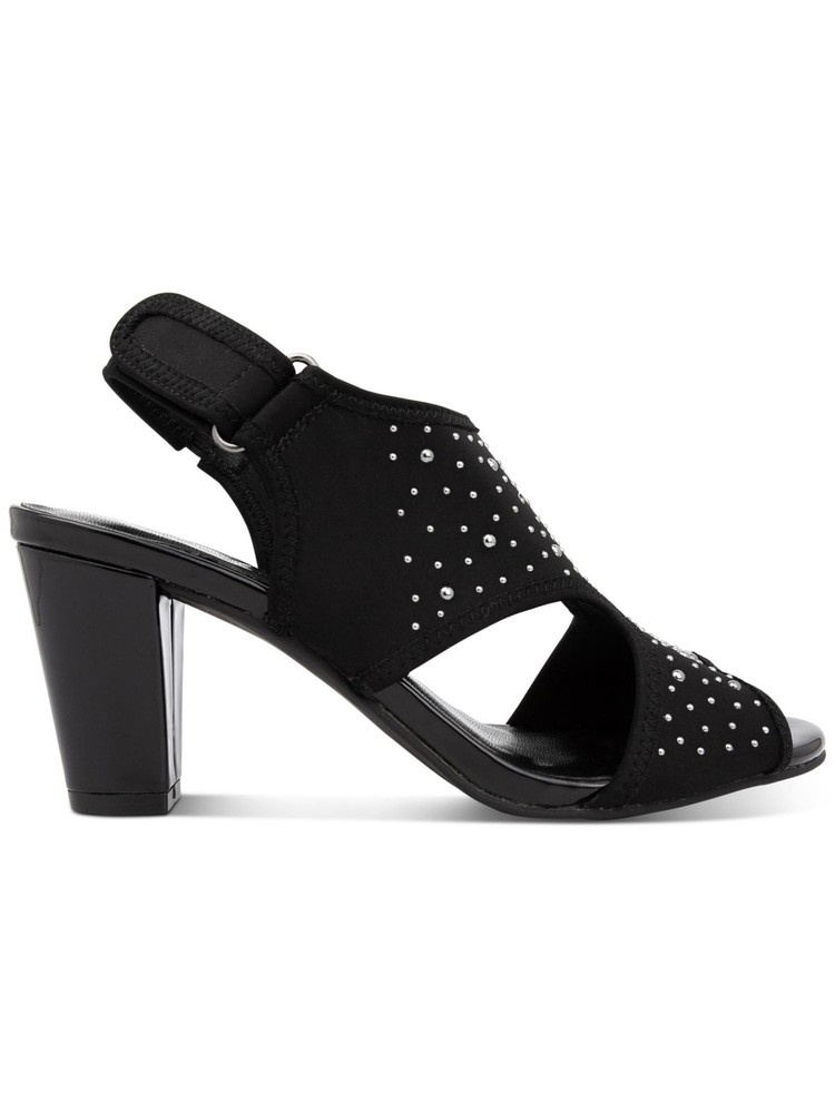 KAREN SCOTT Womens Black Dalinaa Open Toe Block Heel Pumps Shoes 5.5 M