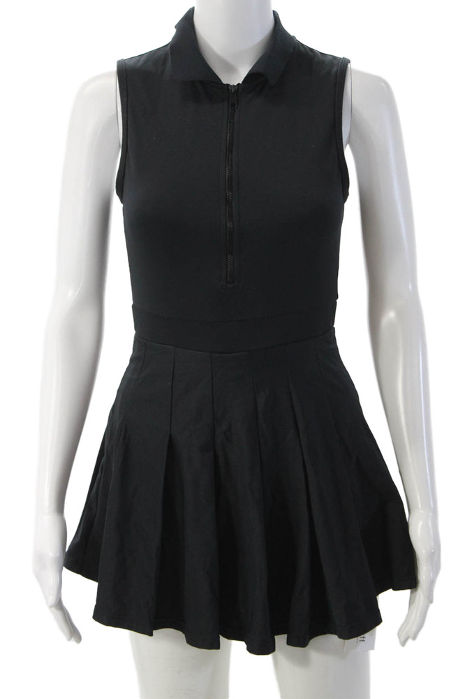 We Wore What Womens Fit & Flare Shirt Dress Black Sleeveless Zip Size XSFree Shipping in US $100+ Orders | $6.95 Orders Below