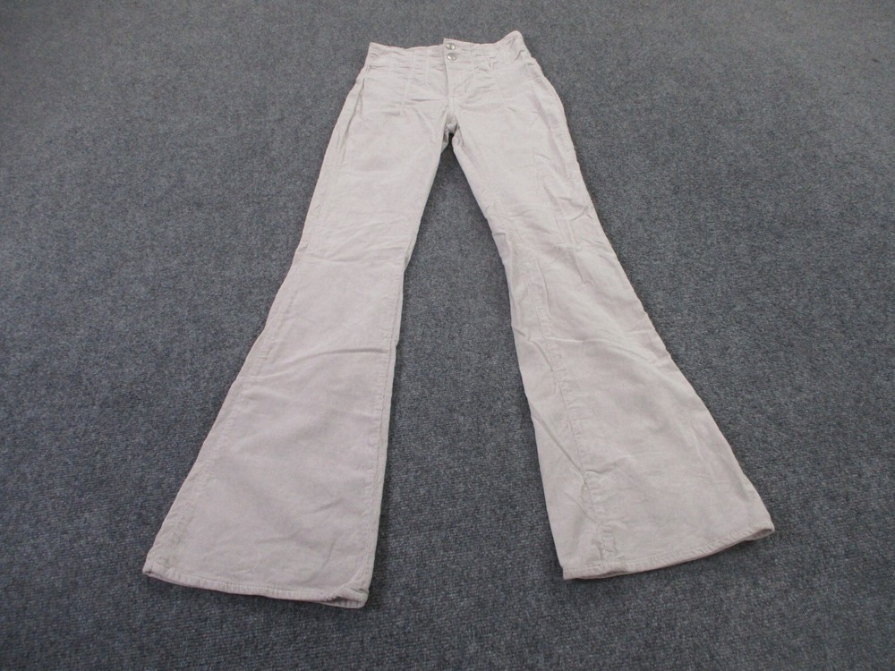 Free People Pants Womens 25 Beige Corduroy Chino Flared Outdoors We The Adult