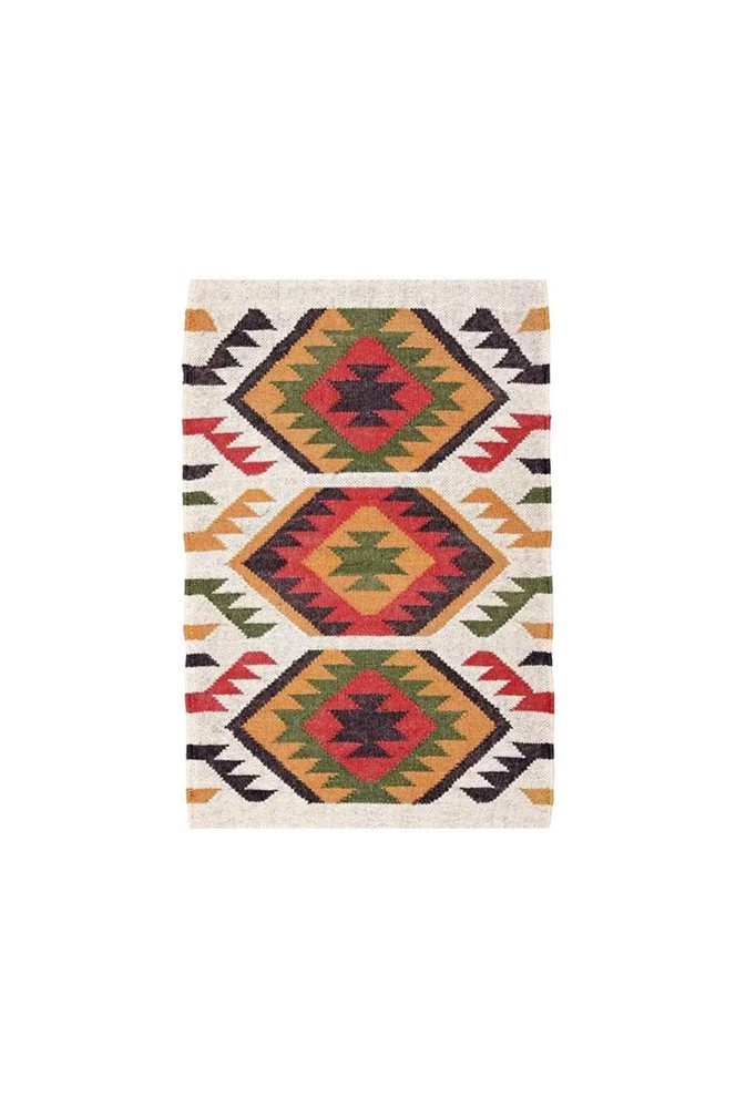Geometric Hand Knotted Wool Jute Kilim Rug Color Multicolor Design Carpet Rug